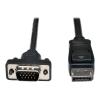 Eaton Tripp Lite Series DisplayPort 1.2 to VGA Active Adapter Cable (DP with Latches to HD15 M / M), 6 ft. (1.8 m) - Videokabel - DisplayPort (M) zu HD-15 (VGA) (M) - 1.83 m - aktiv, eingerastet - Schwarz
