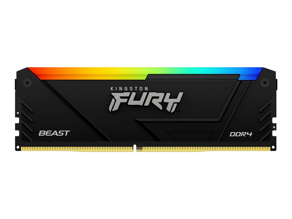 Kingston FURY Beast RGB - DDR4 - Modul - 32 GB - DIMM 288-PIN - 3200 MT / s / PC4-25600 - CL16 - 1.35 V - ungepuffert - non-ECC - Schwarz