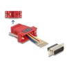 Delock - Serieller Adapter - 15 pin D-Sub (DB-15) (M) zu RJ-45 (W) - Daumenschrauben - Rot