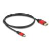 Delock - Adapterkabel - USB-C (M) zu DisplayPort (M) - 1 m - 8K30Hz Unterstützung, DP Alt-Modus Unterstützung, HDR10-Unterstützung - Schwarz, Rot