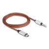 Delock - Audiokabel - 24 pin USB-C männlich zu mini-phone stereo 3.5 mm männlich - 1.2 m - Silber, orange