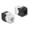Delock Keystone Modul RJ45 Buchse zu LSA Cat.6 UTP werkzeugfrei schwarz / weiß