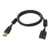 Vergoldete Anschlüsse - Ferritkerne an beiden Enden - Bandbreite 480 Mbps - über 65 Prozent Abdeckung geflochtene Abschirmung - USB-A (f) zu USB-A (m) - Außendurchmesser 4,5 mm - 28+24 AWG - 2 m - schwarz