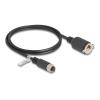 Delock M12 Kabel A-kodiert 8 Pin Buchse zu RJ45 Buchse zum Einbau Cat.5e FTP 1 m schwarz