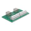 Delock RJ50 2 x Buchse zu 2 x Terminalblock mit Drucktaster für Hutschiene