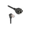 Delock Netzwerk Verlängerungskabel S / FTP Stecker RJ45 Stecker 90 Grad gewinkelt zu RJ45 Einbaubuchse Cat.6A 0,25 m schwarz