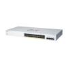 Cisco CBS220-24T-4G managed Layer2 Switch: - 16x10 / 100 / 1000 Base-T (RJ45) + 4x1GE SFP Uplink Ports, - Switching Capacity:56Gbps, incl. rack-&wallmount Kit, - kein stacking, kein PoE, lüfterlos