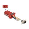 Delock - Serieller Adapter - DB-9 (M) schraubbar zu RJ-45 (W) - einzeln zuweisbare serielle Schnittstelle - Rot