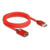Delock DisplayPort Verlängerungskabel 8K 60 Hz 2 m rot Metall ohne Einrastfunktion