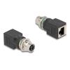 Delock - Netzwerkadapter - 8-polig M12 (W) zu RJ-45 (W) - CAT 6a - Schwarz