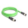 Delock M12 Kabel A-kodiert 8 Pin Stecker zu Buchse PUR (TPU) 2 m