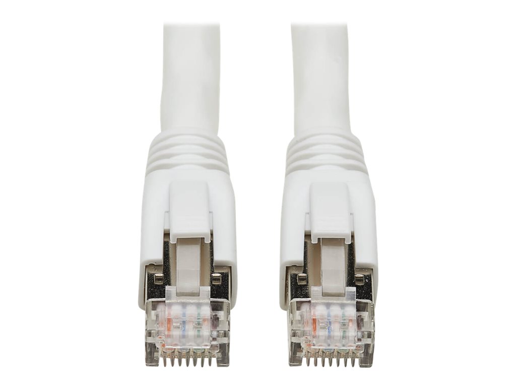 Eaton Tripp Lite Series Cat8 25G / 40G Certified Snagless Shielded S / FTP Ethernet Cable (RJ45 M / M), PoE, White, 15 ft. (4.57 m) - Patch-Kabel - RJ-45 (M) zu RJ-45 (M) - 4.572 m - S / FTP - CAT 8 - ohne Haken, robust - weiß