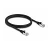 Delock - Patch-Kabel - RJ-45 (M) zu RJ-45 (M) - 1 m - 6 mm - S / FTP - CAT 6a - im Freien - Schwarz