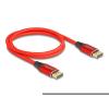 Delock DisplayPort Kabel 16K 60 Hz 1 m rot Metall