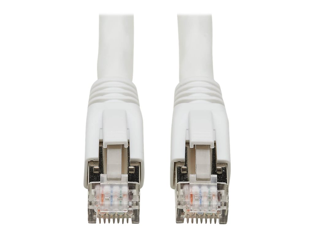 Eaton Tripp Lite Series Cat8 25G / 40G-Certified Snagless Shielded S / FTP Ethernet Cable (RJ45 M / M), PoE, White, 3 ft. (0.91 m) - Patch-Kabel - RJ-45 (M) zu RJ-45 (M) - 91.4 cm - S / FTP - CAT 8 - ohne Haken, robust - weiß
