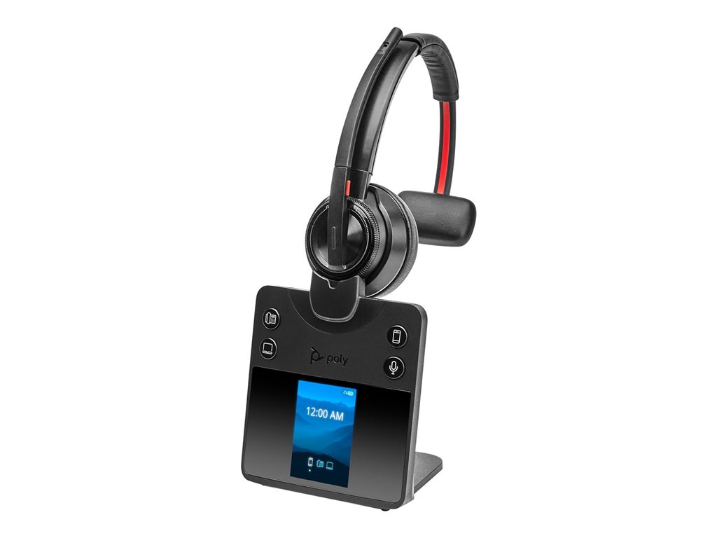 Poly Savi 8410 Office - Savi 8400 series - Headset - On-Ear - DECT / Bluetooth - kabellos - Schwarz - Zertifiziert für Microsoft Teams - Replaces Poly SKU 2-221101-205