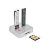 Delock Dockingstation für 1 x M.2 NVMe SSD + 1 x M.2 SATA SSD mit SD Express (SD 7.1) Card Reader und Klon Funktion