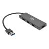 Eaton Tripp Lite series 4-Port Portable Slim USB 3.0 Superspeed Hub w / Built In Cable - Hub - 4 x SuperSpeed USB 3.0 - Desktop