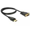 Kabel Displayport 1.2 Stecker > DVI 24+1 Stecker 1 m schwarz Delock
