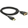 Kabel Displayport 1.2 Stecker > DVI 24+1 Stecker 2 m schwarz Delock