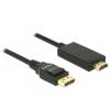 Kabel Displayport 1.2 Stecker > HDMI-A Stecker 5 m schwarz 4K Delock