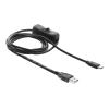 Delock - USB- / Stromkabel - USB (M) zu USB-C (M) - 5 V - 1.5 A - 1.5 m - Ein / Aus-Schalter - Schwarz