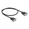 Delock - Serielles RS-232-Kabel - DB-9 (W) schraubbar zu DB-9 (W) schraubbar - 50 cm - 5 mm - Schwarz