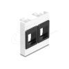 Delock Easy 45 Modul mit zwei Keystone Halterungen 45 x 45 mm, weiß / schwarz