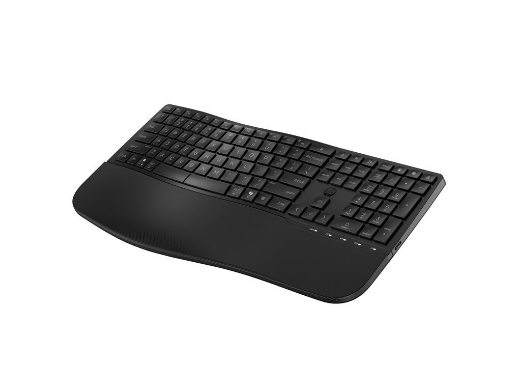 HP 685 - Tastatur - Dual Mode, 3-Zonen-Layout, Multi-Device, 23 programmierbare Tasten, OS Auto-Detection, flacher Tastenhub - 100% - full size - kabellos - 2.4 GHz - Deutsch - Schwarz