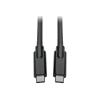 Eaton Tripp Lite Series USB-C Cable (M / M) - USB 3.2, Gen 1 (5 Gbps), Thunderbolt 3 Compatible, 10 ft. (3.05 m) - USB-Kabel - 24 pin USB-C (M) zu 24 pin USB-C (M) - USB 3.1 Gen 1 / Thunderbolt 3 - 3.05 m - Schwarz