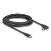 Delock Aktives USB 10 Gbps Kabel USB-C Stecker zu Stecker gewinkelt links / rechts 3 m 8K PD 60 W mit E-Marker