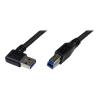 1m Black USB 3 Cable Right Angle A to B