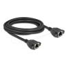 Delock Netzwerk Verlängerungskabel S / FTP RJ45 Buchse zu RJ45 Buchse Cat.6A flache Ausführung 3 m schwarz