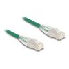 Delock RJ45 Netzwerkkabel Cat.6A Stecker zu Stecker mit gebogener Rastnase U / FTP Slim 1 m grün