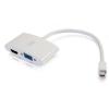 C2G 20cm Mini DisplayPort to HDMI or VGA Adapter Converter 4K UHD - White - Videoadapter - Mini DisplayPort männlich zu HDMI, 15 pin D-Sub (DB-15) weiblich - 20.3 cm - abgeschirmt - weiß - 4K Unterstützung