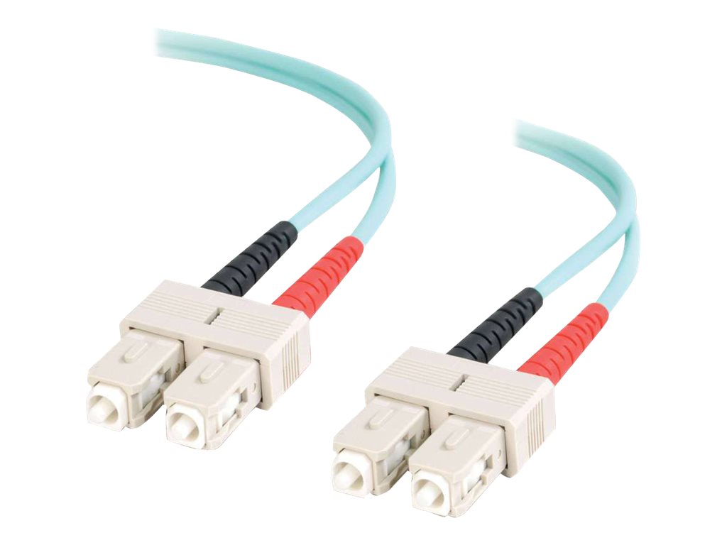 C2G SC-SC 10Gb 50 / 125 OM3 Duplex Multimode PVC Fiber Optic Cable (LSZH) - Netzwerkkabel - SC multi-mode (M) zu SC multi-mode (M) - 2 m - 2 m - Glasfaser - Duplex - 50 / 125 Mikrometer - OM3 - halogenfrei - Aquamarin