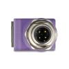 Delock M12 Adapter A-kodiert 8 Pin Stecker zu RJ45 Buchse Cat.5e mit Befestigungsloch gerade orange