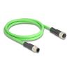 Delock M12 Kabel D-kodiert 4 Pin Stecker zu Buchse PUR (TPU) 2 m