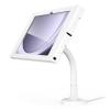 Compulocks Galaxy Tab A9+ Apex Enclosure Flex Arm Mount - Befestigungskit (Gehäuse, Flexibler Arm) - freiliegende Front- / Rückkamera und Sensoren - für Tablett - verriegelbar - Metallrahmen - weiß - Bildschirmgröße: 27.94 cm (11") - Thekenbereich, Wan