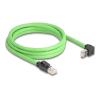 Delock - Patch-Kabel - RJ-45 (M) gerade, ohne Haken zu RJ-45 (M) nach oben angewinkelt - 2 m - 6.8 mm - SF / UTP - CAT 6a - grün