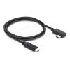 Delock Koaxiales USB-C Kabel 40 Gbps Kabel gewinkelt links / rechts USB PD 3.1 240 W 0,5 m