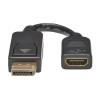 Eaton Tripp Lite Series DisplayPort to HDMI Video Adapter Video Converter (M / F), HDCP, Black, 6 in. (15 cm) - Videoadapter - DisplayPort männlich zu HDMI weiblich - 15.2 cm - Schwarz - geformt