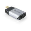DICOTA - Videoadapter - 24 pin USB-C männlich zu HDMI, 24 pin USB-C weiblich - Silber - Support von 4K 60 Hz, USB-Stromversorgung (100 W)
