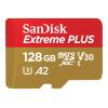 SanDisk Extreme PLUS - Flash-Speicherkarte (microSDXC-an-SD-Adapter inbegriffen) - 128 GB - A2 / Video Class V30 / UHS-I U3 / Class10 - microSDXC UHS-I