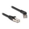Delock RJ45 Netzwerkkabel Cat.6A S / FTP Stecker 45 grad nach rechts gewinkelt zu Stecker gerade 1 m schwarz