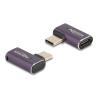 Delock - USB-Adapter - USB-C (M) links / rechts abgewinkelt zu USB-C (W) - USB4 / Thunderbolt 3 / Thunderbolt 4 / DisplayPort 1.4 - 48 V - 5 A - 8K60Hz Unterstützung, Unterstützung für Power Delivery 3.1, unterstützt bis zu 240W Leistungsabgabe, bis zu
