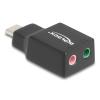 Delock - Adapter USB-C auf Klinkenstecker - 24 pin USB-C männlich zu Mono Mini-Stecker, mini-phone stereo 3.5 mm weiblich - Schwarz