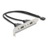Delock - USB-Konsole - 9-poliger USB 2.0 Kopf (W) zu USB (W) umkehrbar - 5 V - 500 mA - 30 cm - Schwarz