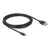Delock - USB-Kabel - Micro-USB Typ B (M) umkehrbar zu USB (W) umkehrbar - USB 2.0 - 3 m - einfache USB - Schwarz