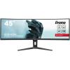 44,5" ETE DQHD VA-panel, Curved Gaming 1500R, G-Master Red Eagle, 5120x1440@165Hz, 450cd / m², 0,8ms MPRT, Speakers, USB-C Dock (LAN, 90W PD), DisplayPort, 2x HDMI 2.1, KVM, USB3.2x3, FreeSync HDR400, 13cm Height Adj. Stand